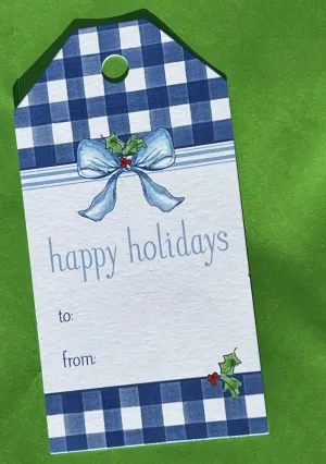 GINGHAM BOW GIFT TAGS