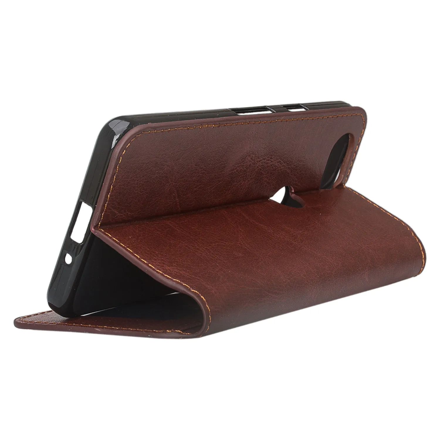 Google Pixel 2 Case, Pixel 2 Wallet Case, Slim Flip Folio [Kickstand] Pu Leather Wallet Case with ID & Card Slots & Pocket - Brown