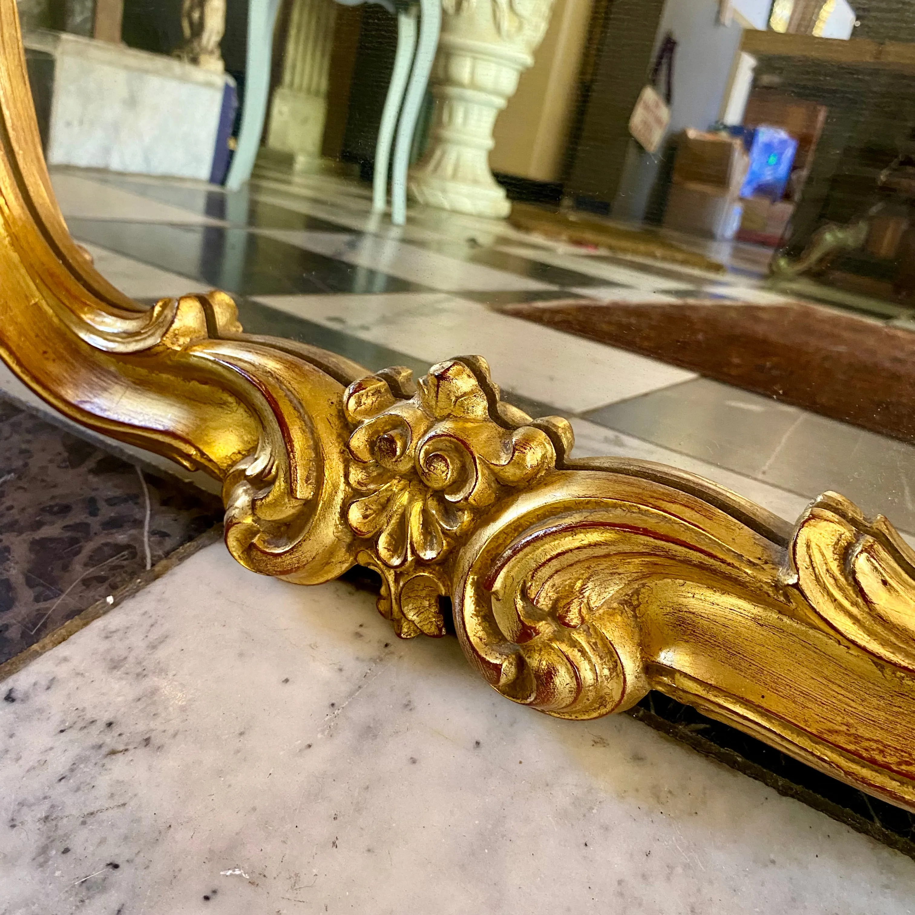 Gorgeous Antique Gilt Gold French Mirror - SOLD