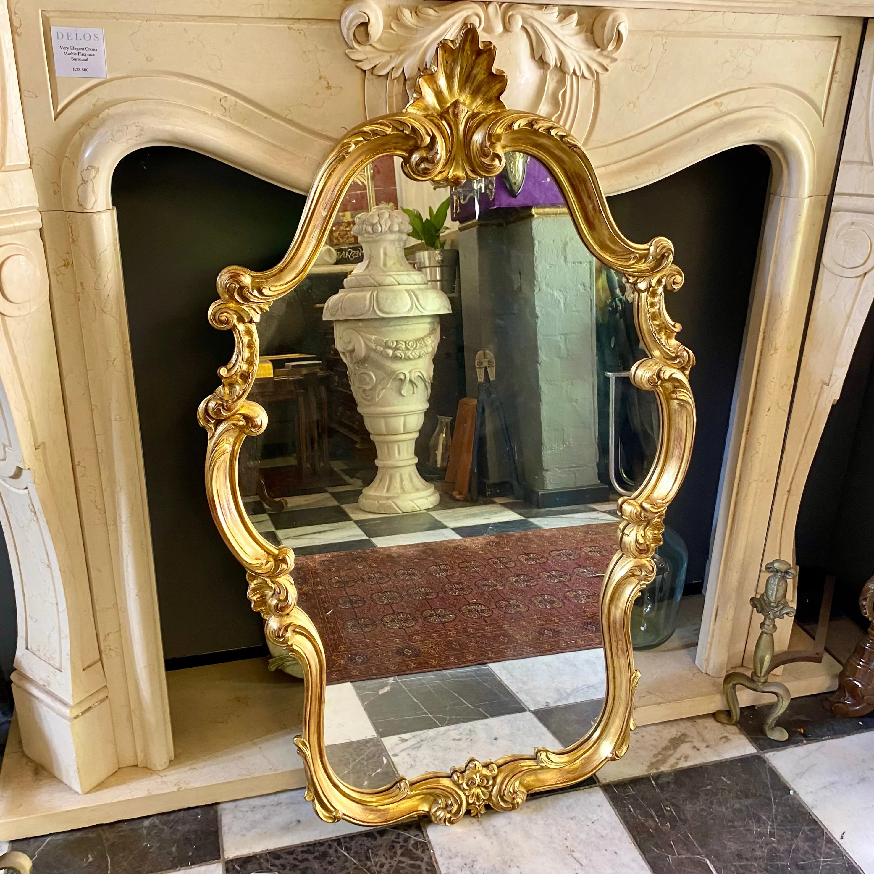Gorgeous Antique Gilt Gold French Mirror - SOLD