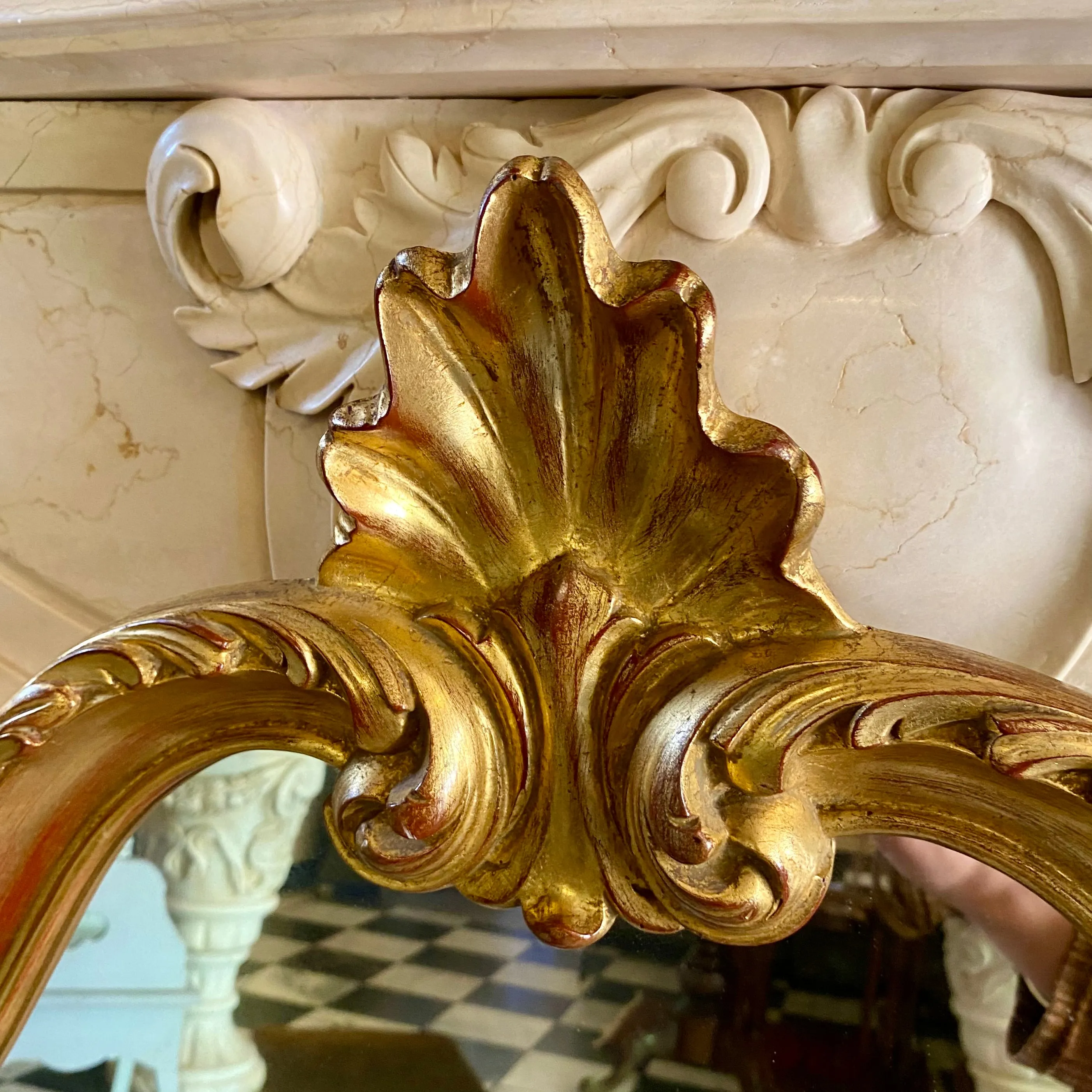 Gorgeous Antique Gilt Gold French Mirror - SOLD