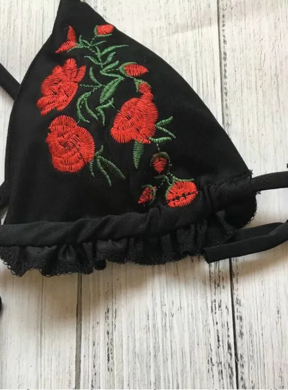Gorgeous Cami Floral Applique Bathing Suit