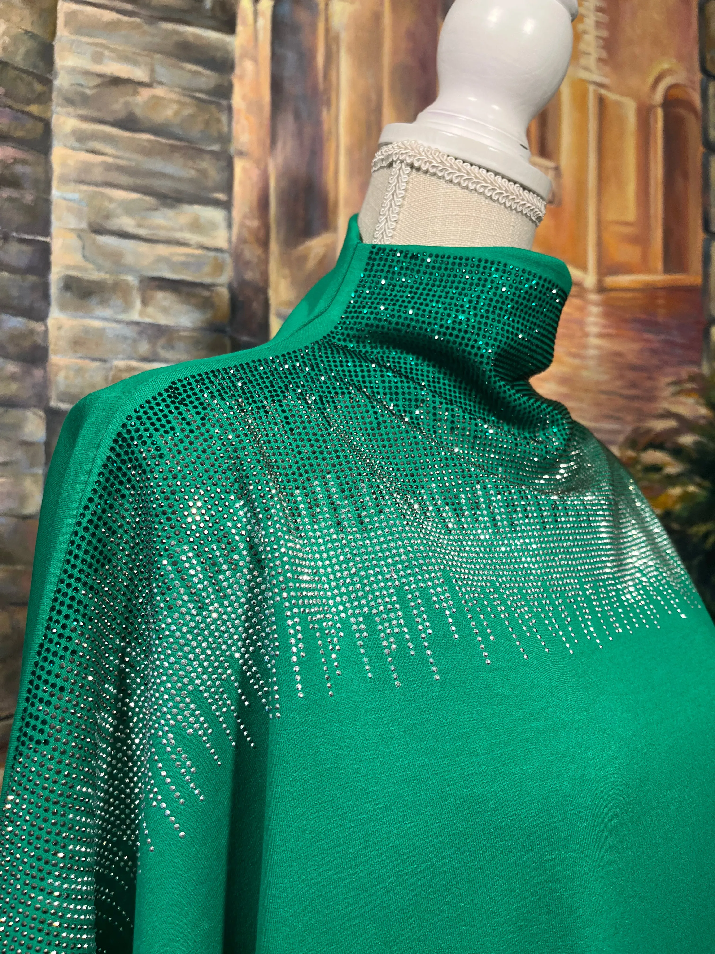 Gorgeous Green blouse with sparkly crystals