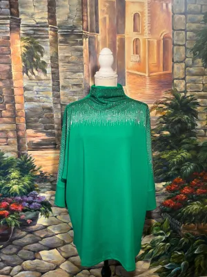 Gorgeous Green blouse with sparkly crystals