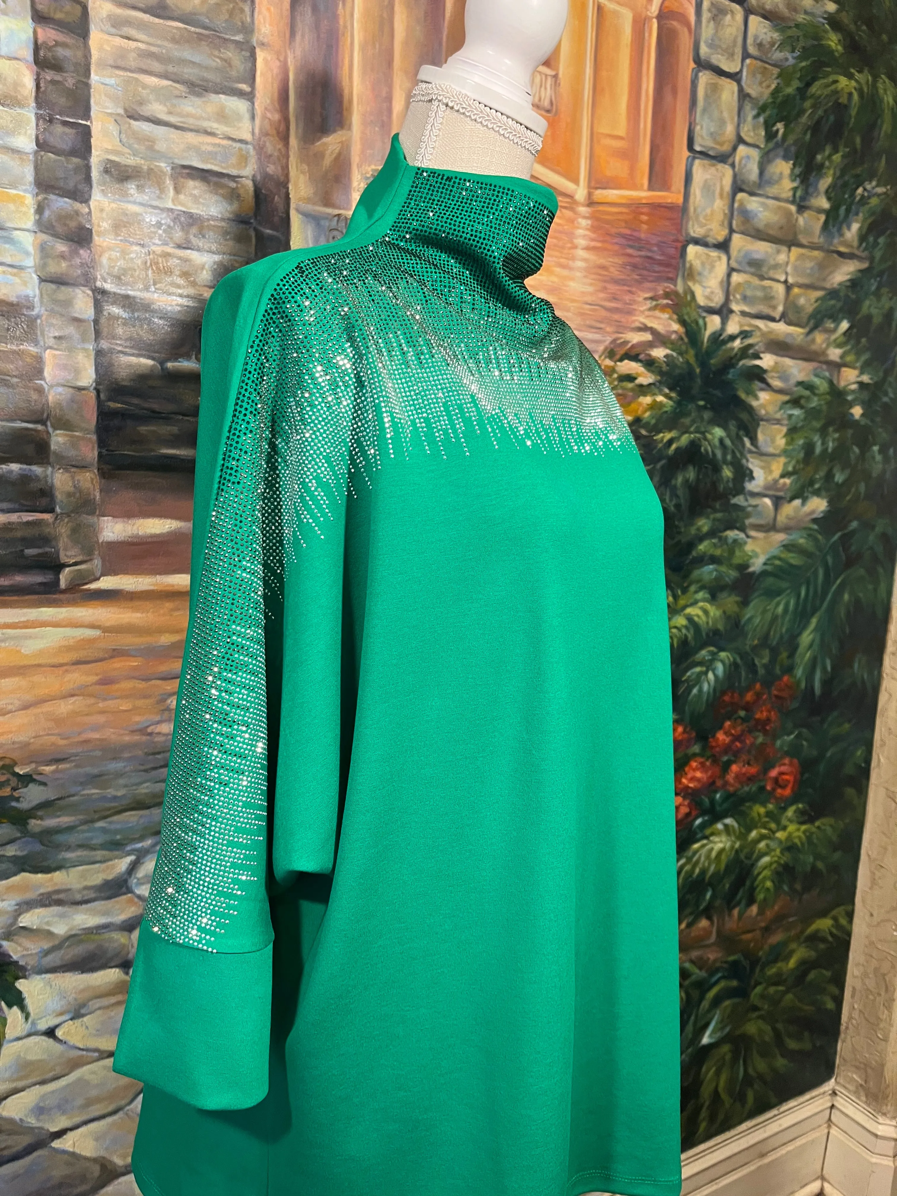 Gorgeous Green blouse with sparkly crystals