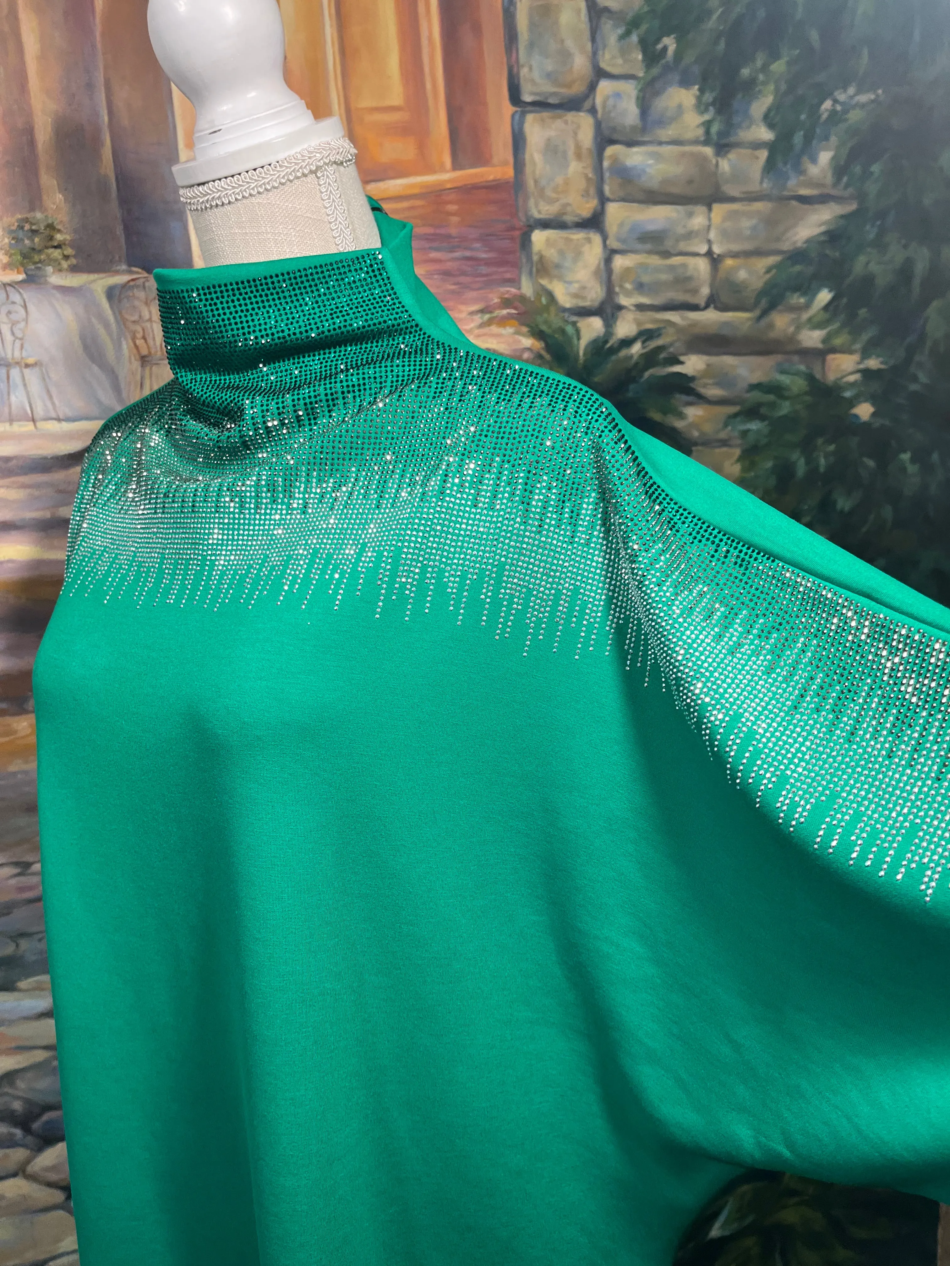 Gorgeous Green blouse with sparkly crystals