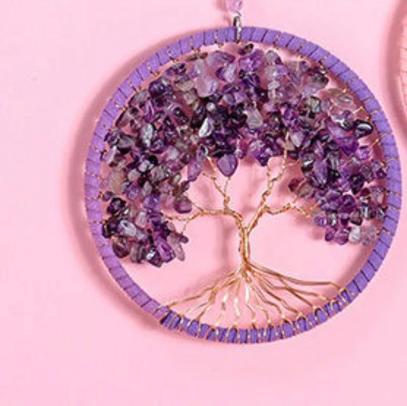 Gorgeous Handmade Crystal Stone Tree Wall Art