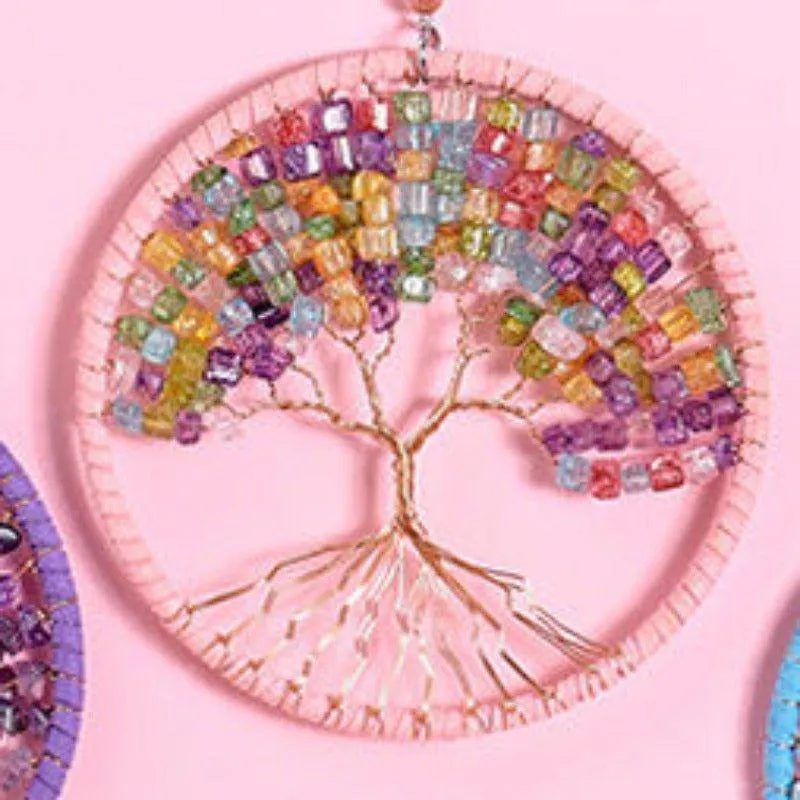 Gorgeous Handmade Crystal Stone Tree Wall Art