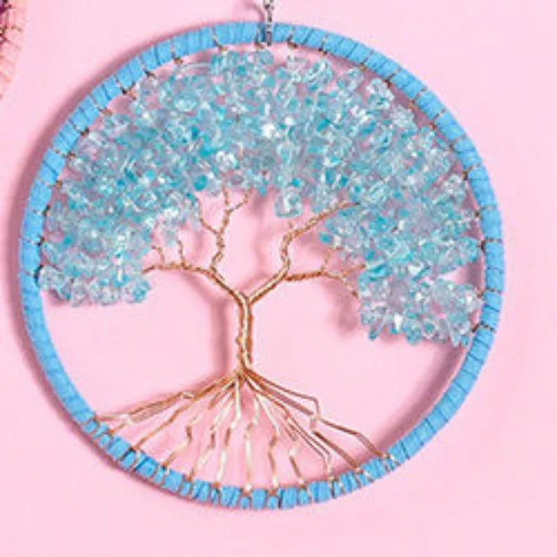 Gorgeous Handmade Crystal Stone Tree Wall Art