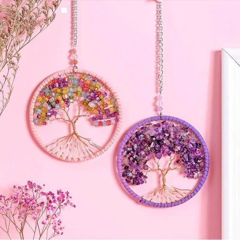 Gorgeous Handmade Crystal Stone Tree Wall Art