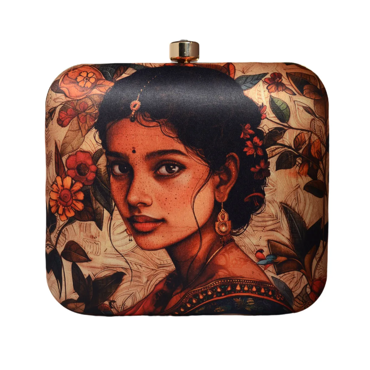 Gorgeous Indian Lady Portrait Clutch