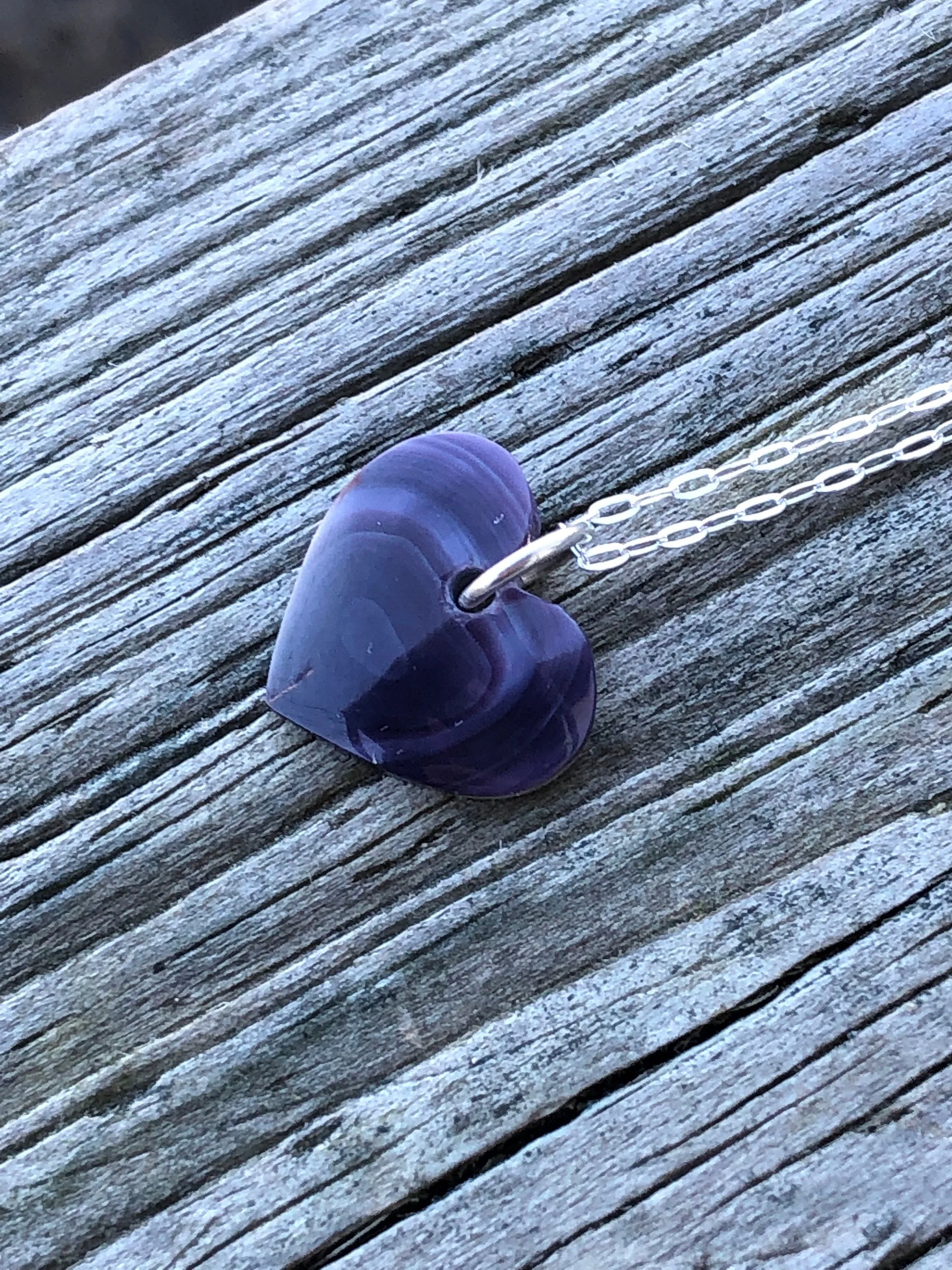 Gorgeous Wampum Heart Pendant Necklace.