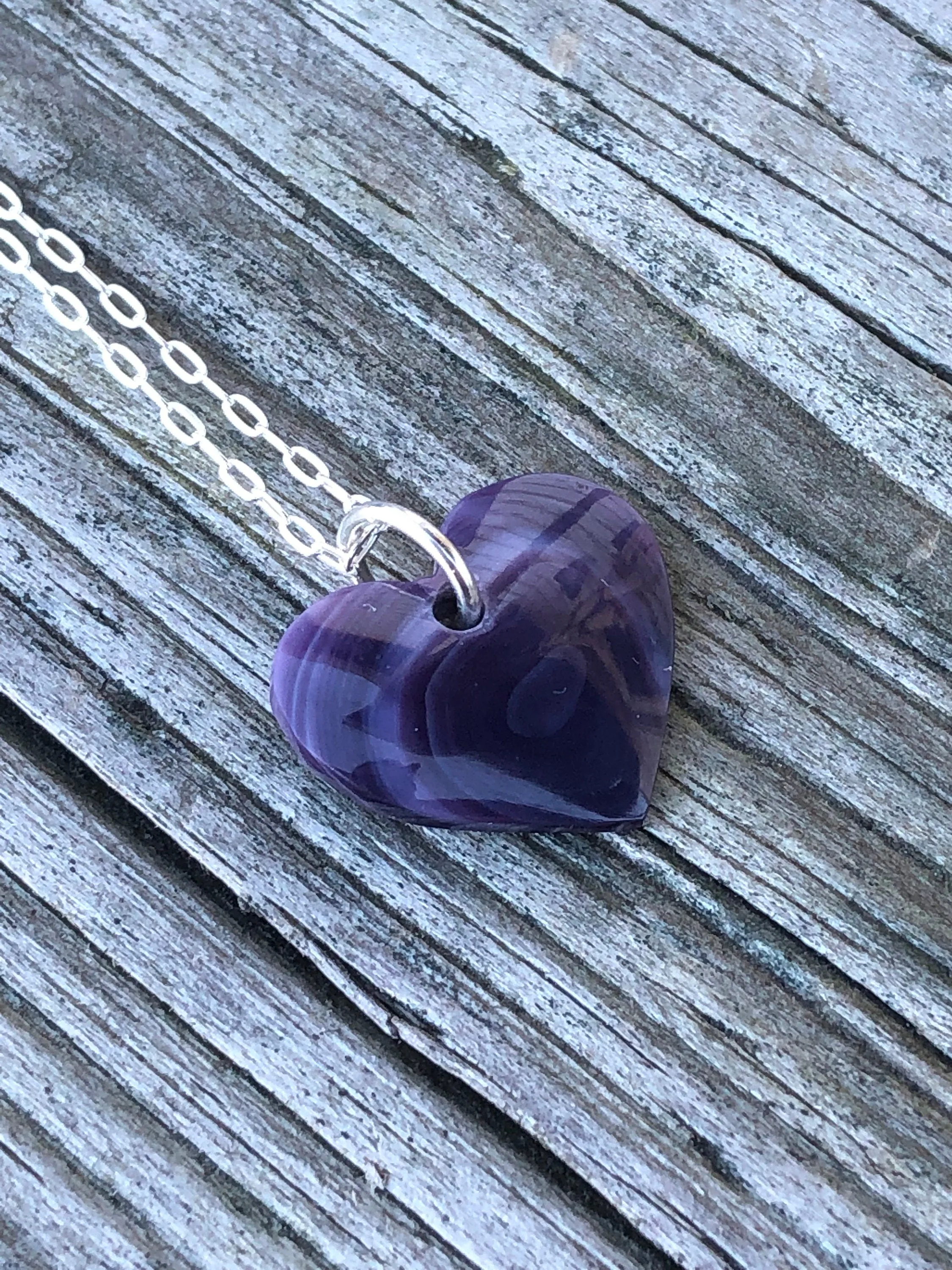 Gorgeous Wampum Heart Pendant Necklace.