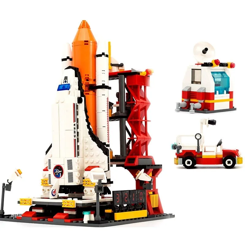 Gudi  8815& 8816 City Spaceport Space The Shuttle Launch Center 679Pcs Gudi 8815