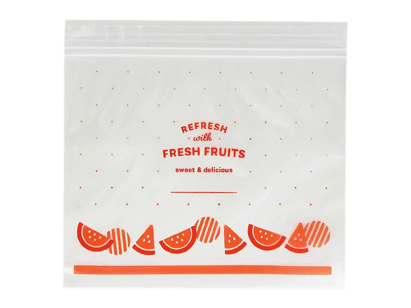 Gusseted Double Zipper Freezer Bags Fresh Fruits 8.66in x 8.26in x 1.57in