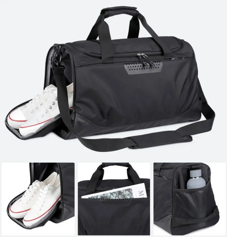 Gym Bag with Shoe Compartment and Wet Pocket