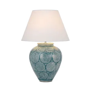 Hannah Blue and White Pattern Urn Ceramic Table Lamp