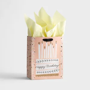 Happy Birthday - Cake - Medium Gift Bag with Tissue J4254