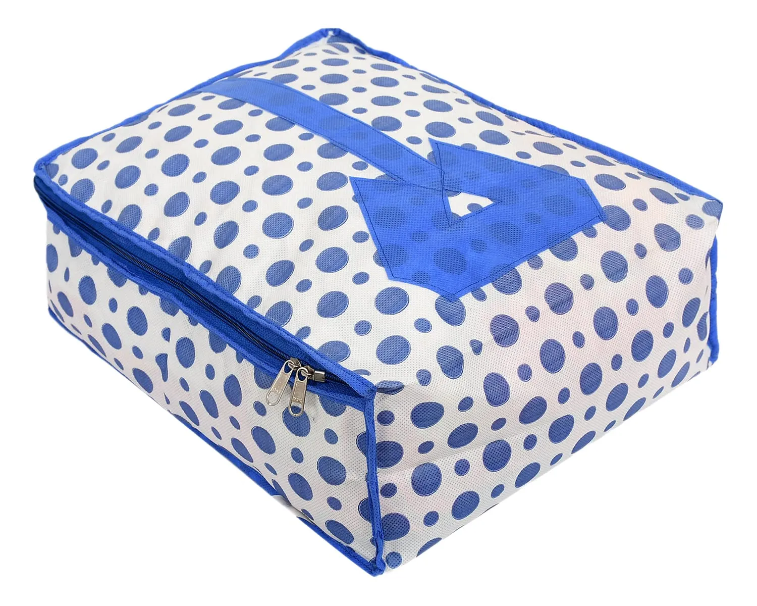 Heart Home Dot Print Non-Woven Shirt Cover/Clothing Organizer/Wardrobe Organizer For Home, Traveling Pack of 2 (Blue) 54HH4178.