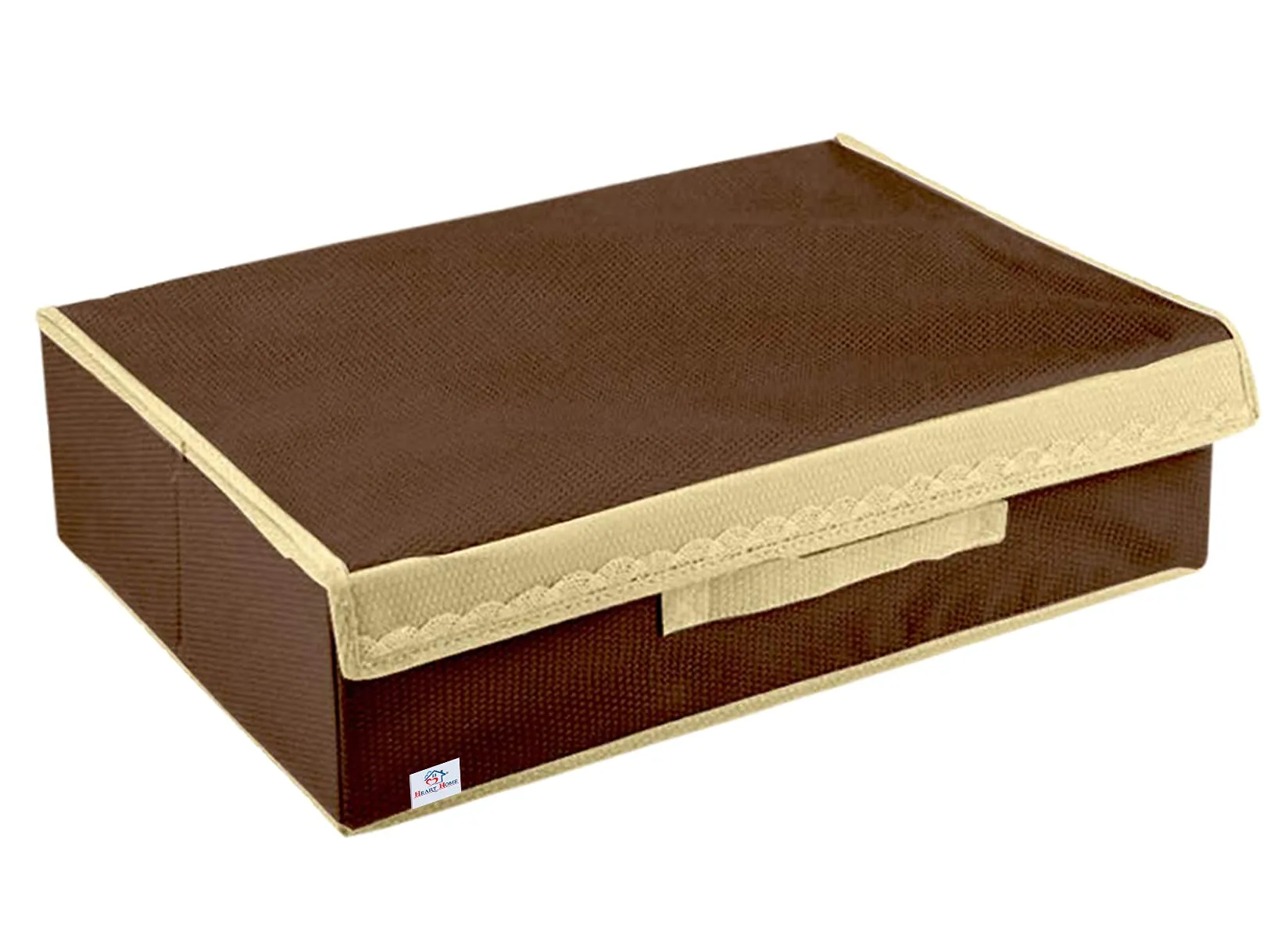 Heart Home Multipurposes Non Woven Drawer Organizer/Foldable Storage Box (Brown)
