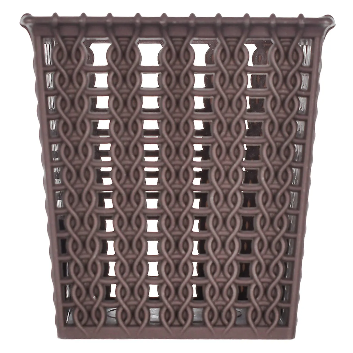 Heart Home Square Shape M 5 Multipurpose Plastic Holder/Organizer/Stand for Kitchen, Bathroom, Office Use - Pack of 3 (Brown)-46HH0439