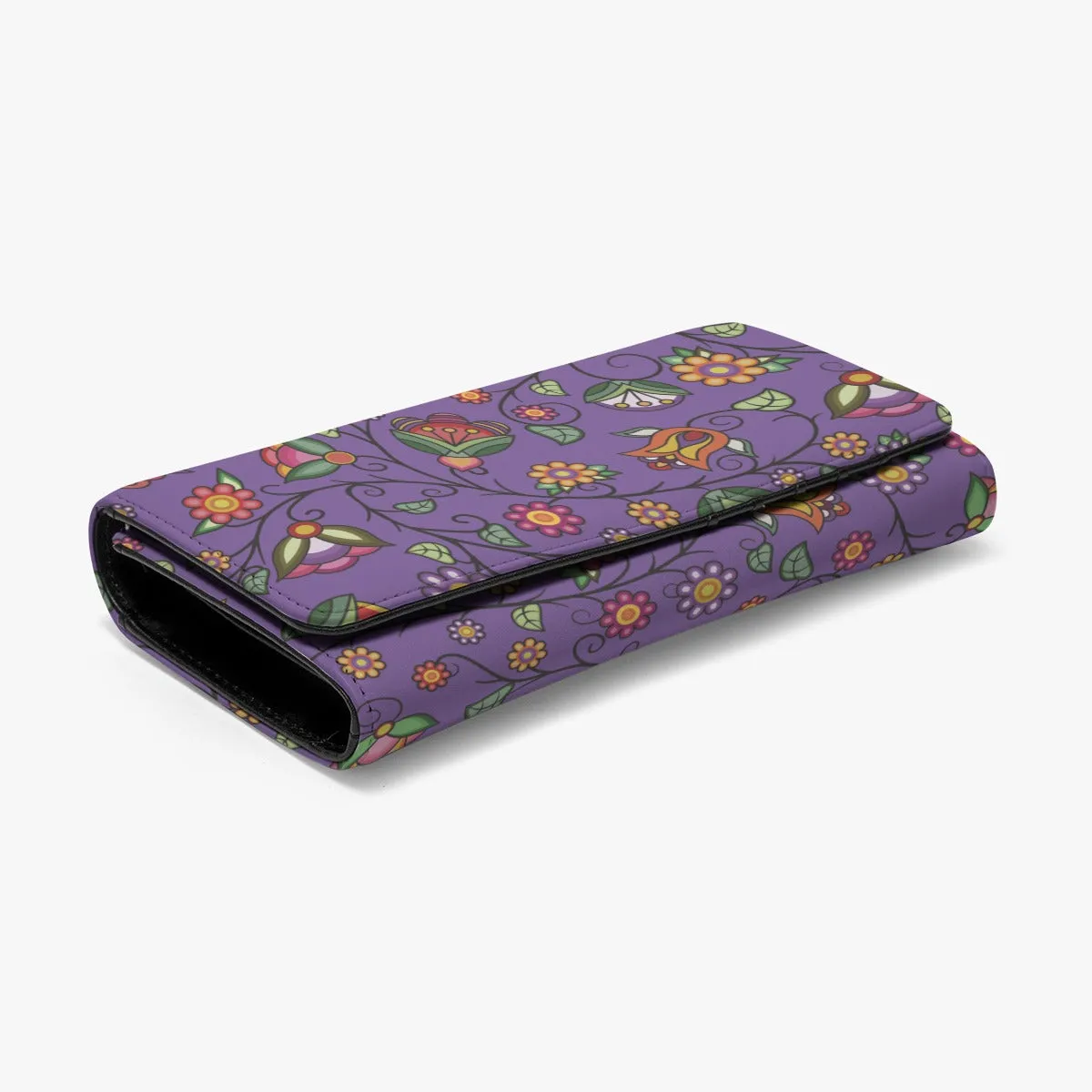 Heartbeat Petals Purple Foldable Wallet