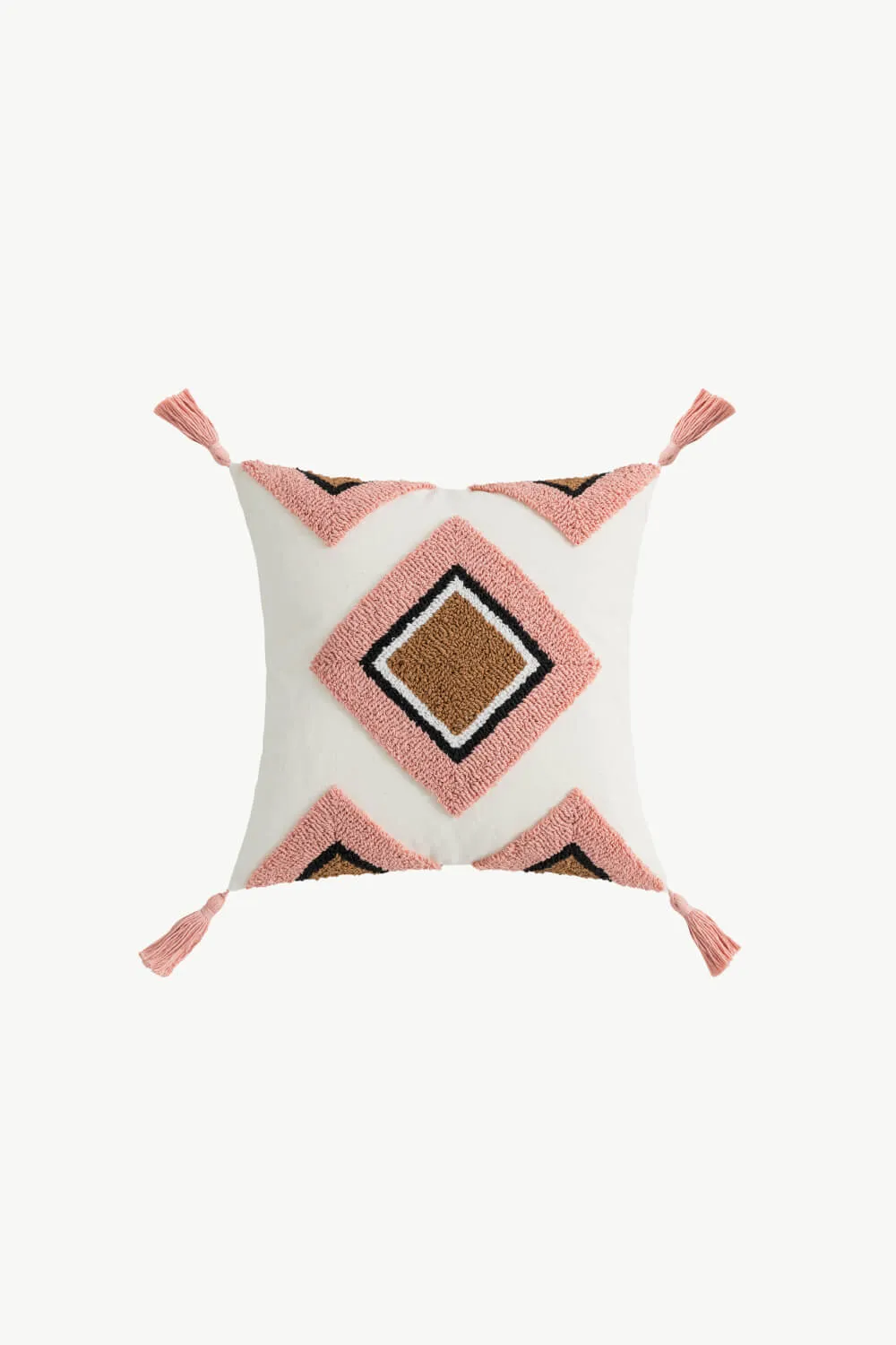 HOME—Decorative Throw Pillow Case--Geometric Graphic Tassel