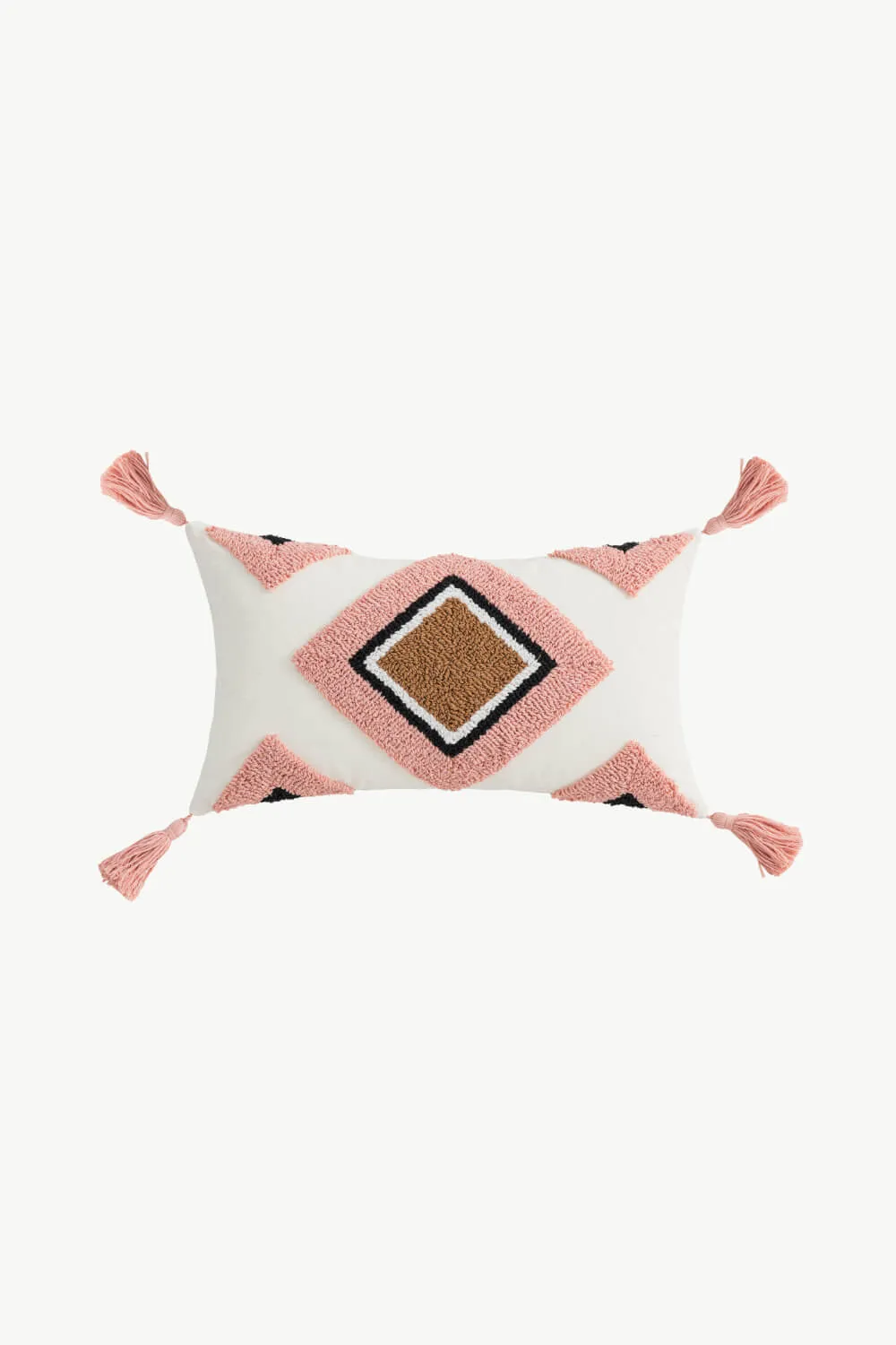 HOME—Decorative Throw Pillow Case--Geometric Graphic Tassel