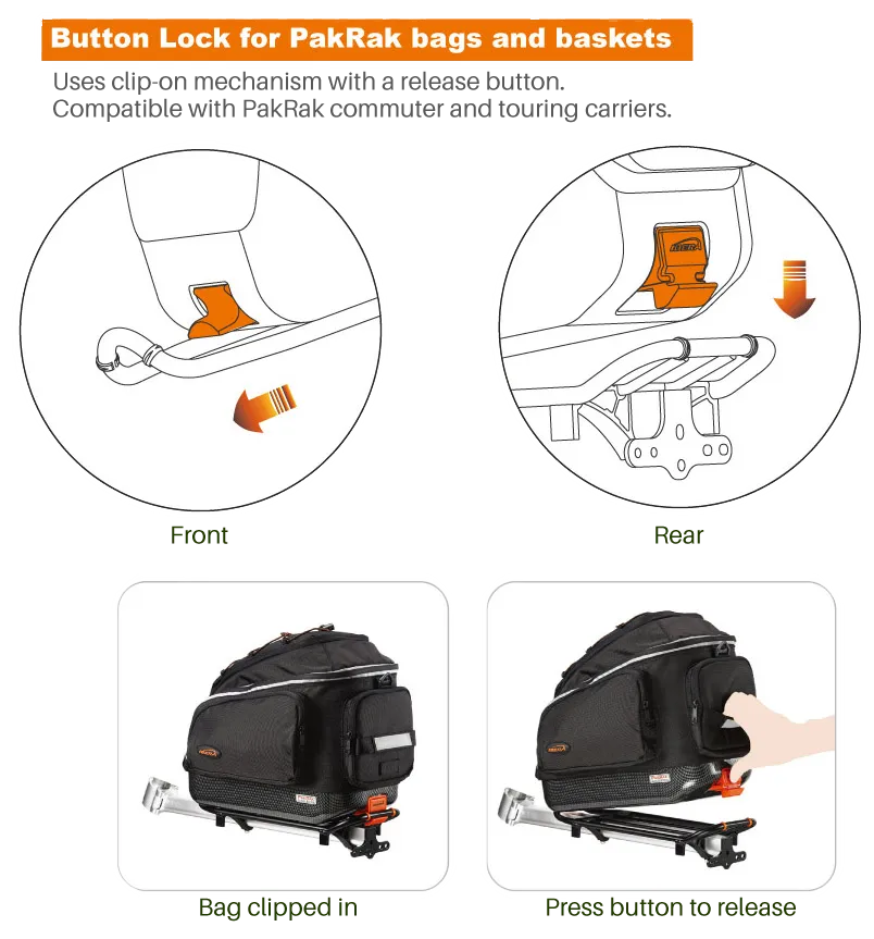 IBERA Mini Commuter Bag and Mini Rear Carrier Combo | IB-BA12-RA6
