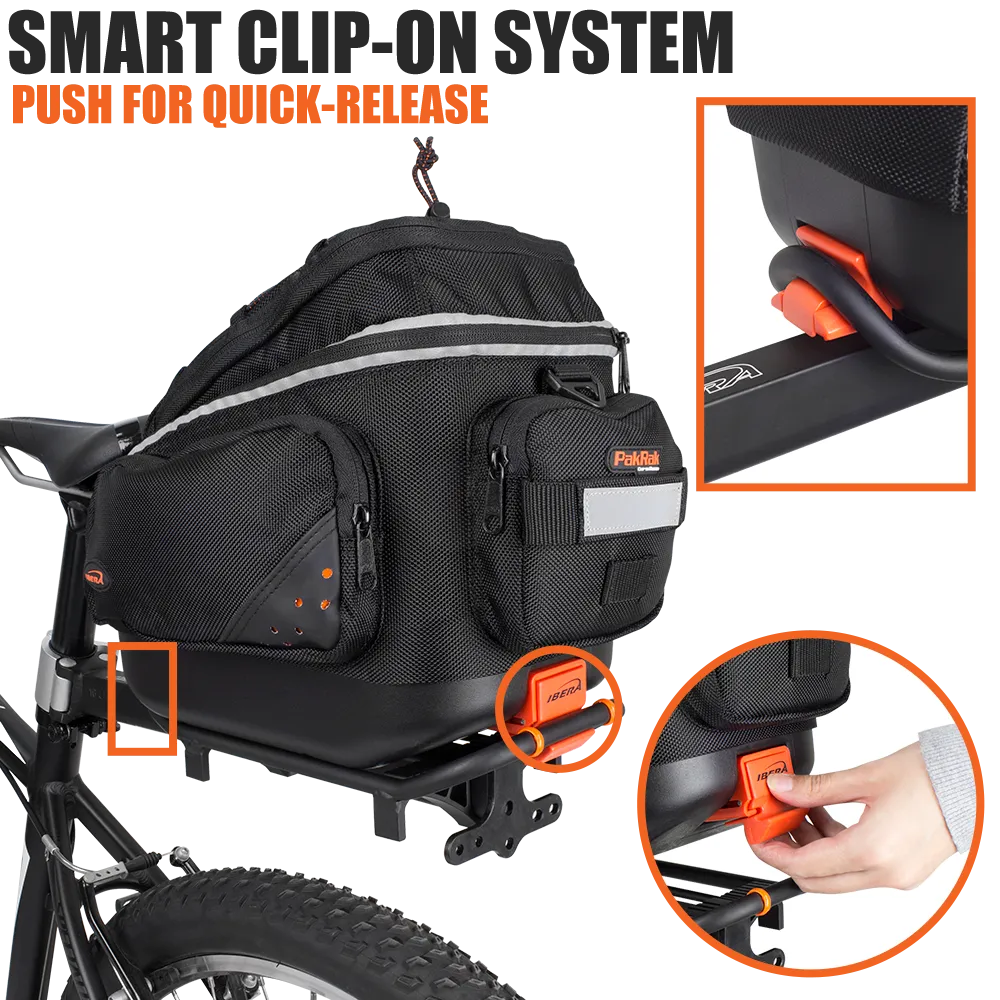 IBERA Mini Commuter Bag and Mini Rear Carrier Combo | IB-BA12-RA6