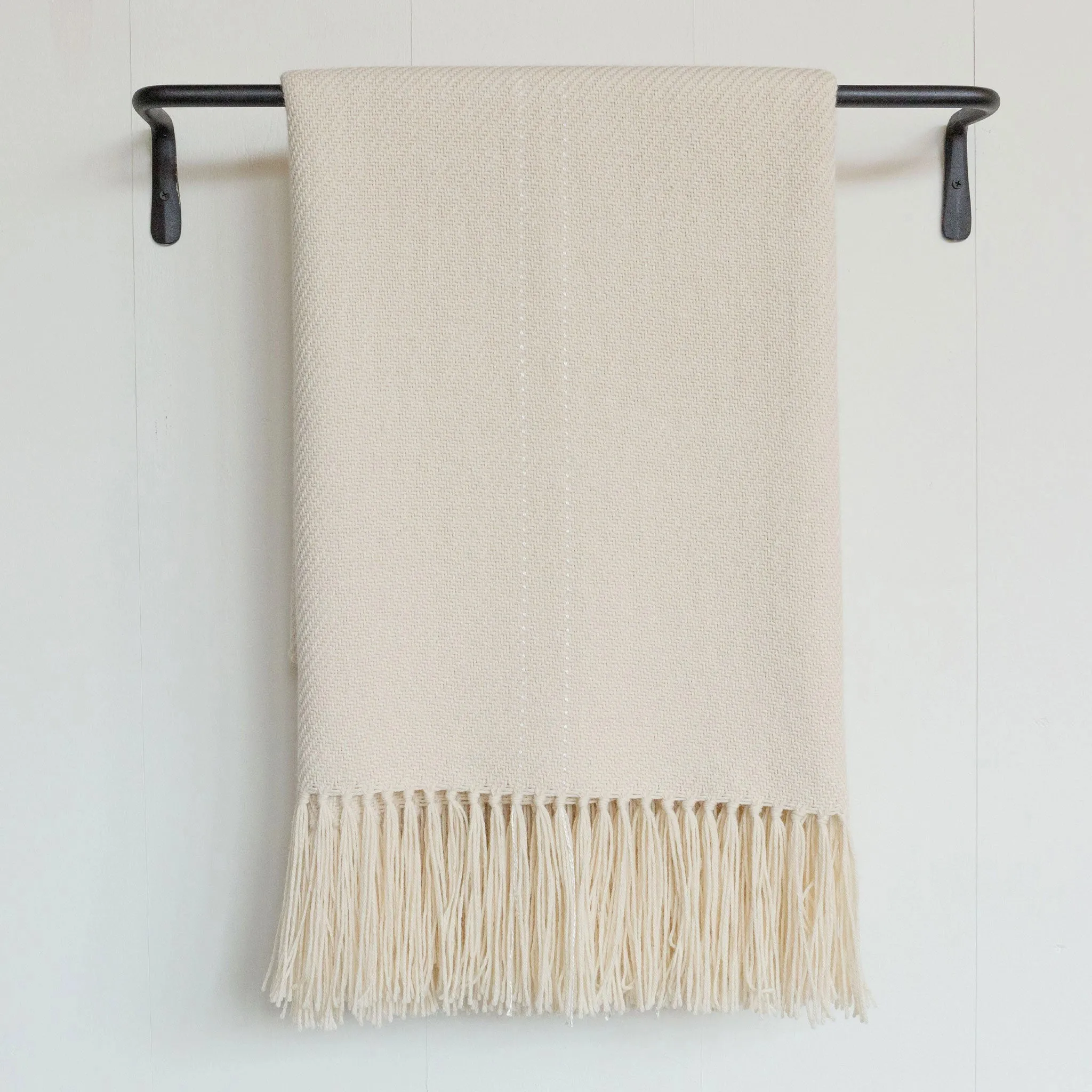 Ivory Handwoven Alpaca Throw