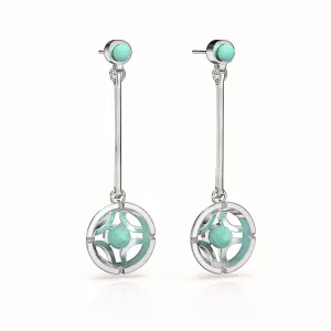 Jalan Besar Drop Earrings - Sterling Silver - Amazonite