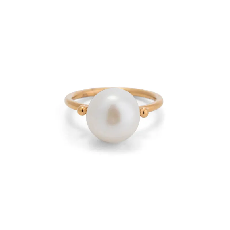 Juno Ring, Freshwater Pearl, Gold