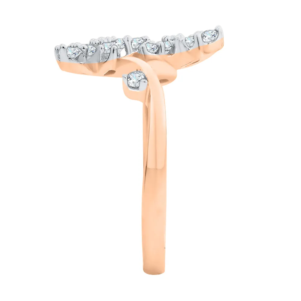 KATARINA 3/8 cttw Bypass Shank Diamond Floral Ring