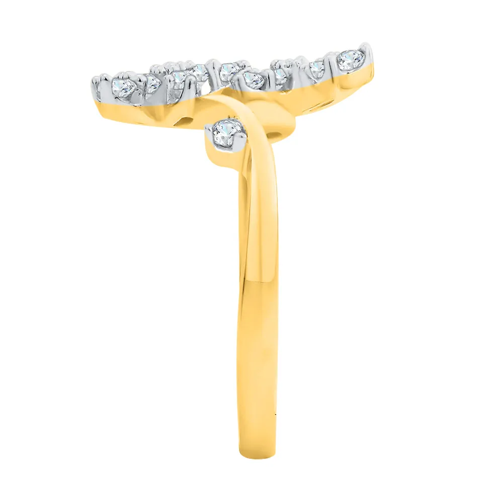 KATARINA 3/8 cttw Bypass Shank Diamond Floral Ring
