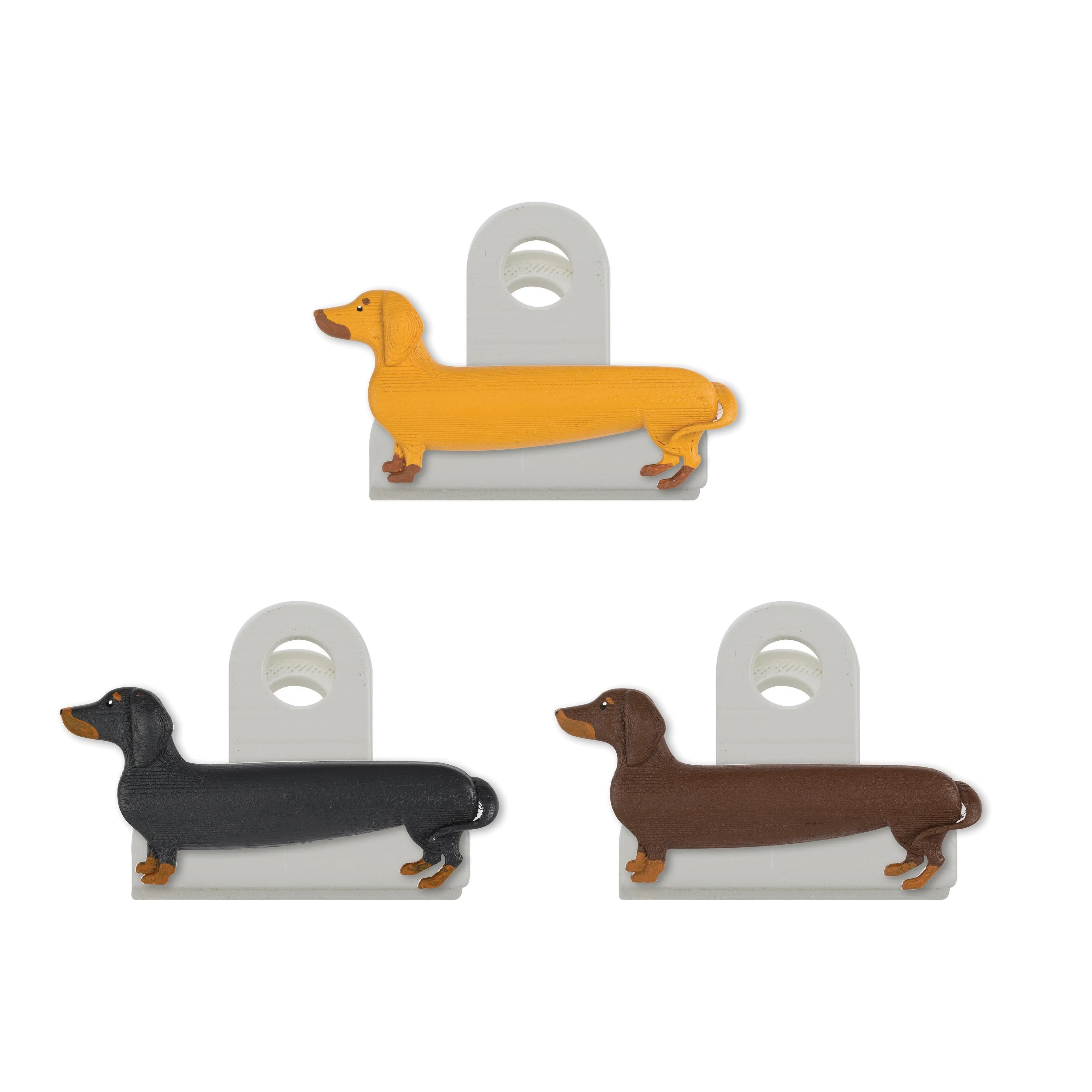 Kikkerland Sausage Dog Bag Clips (Set of 3)