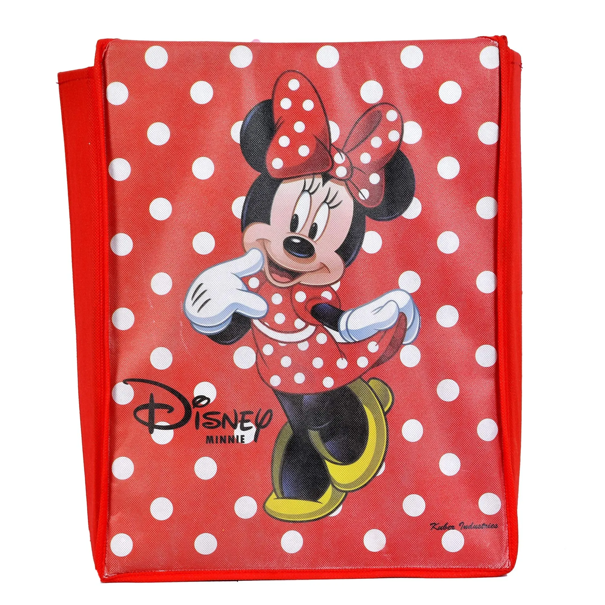 Kuber Industries Disney Tram Minnie Mickey Mouse Print Non Woven 2 Pieces Fabric Foldable Shirt Cover Storage Organizer Box with with Lid, Extra Large (Red & Royal Blue)-KUBMART1735