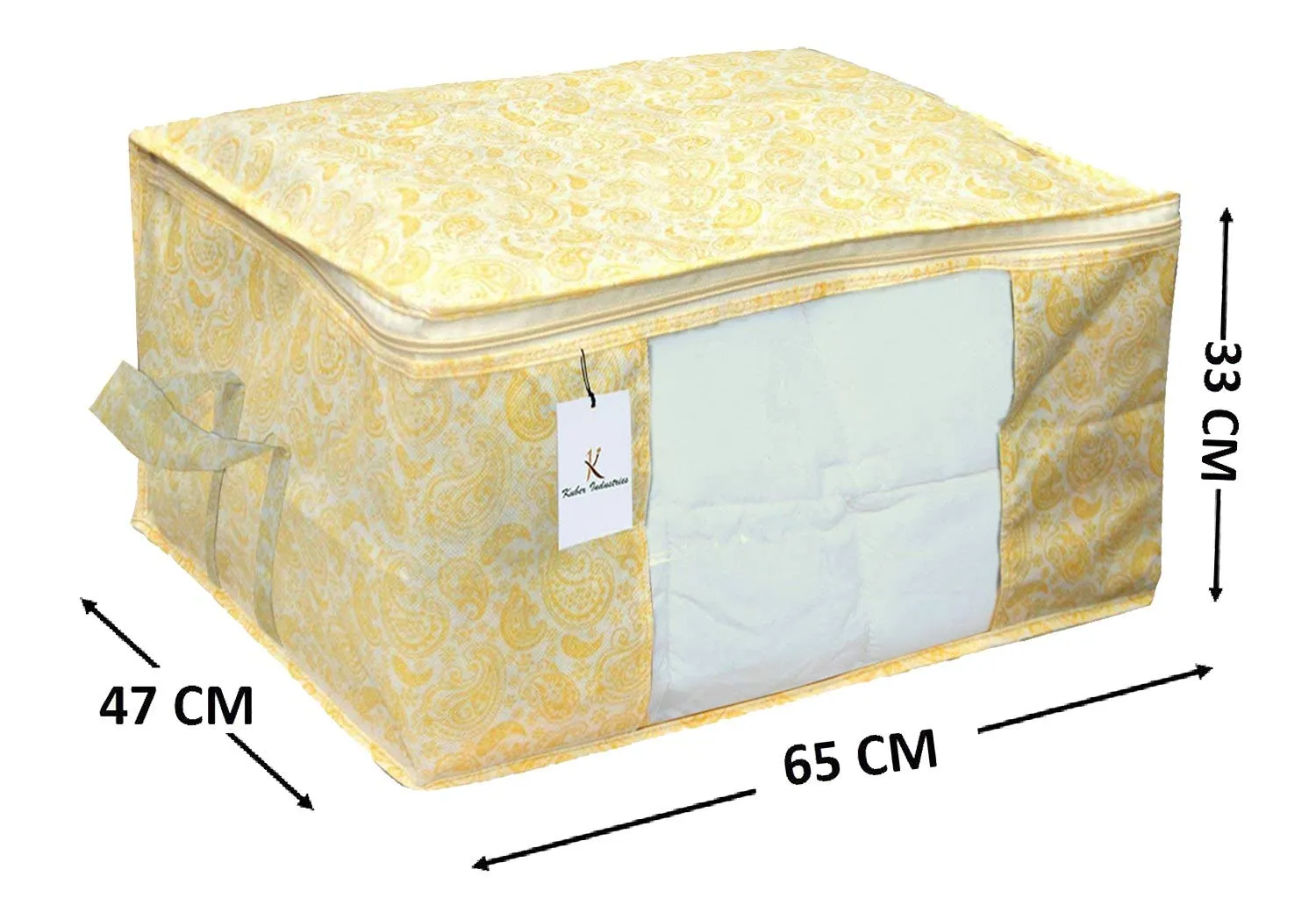 Kuber Industries Underbed Storage Bag,Storage Organiser,Blanket Cover Set of 6 Pc - Gold, Extra Large Size,CTKNEW233