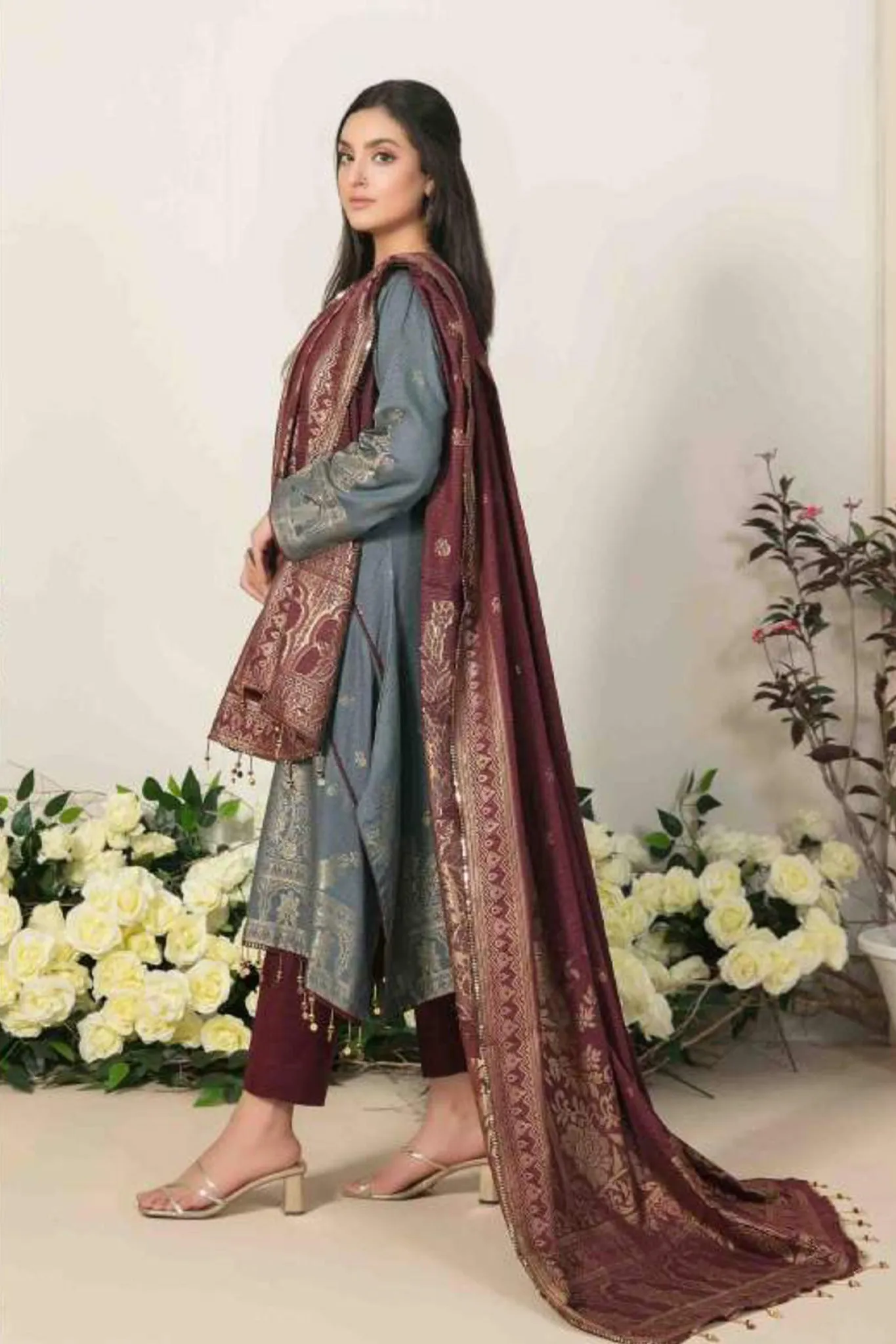 Lamhe by Tawakkal Unstitched 3 Piece Banarsi Lawn Collection'2022-LT-7129
