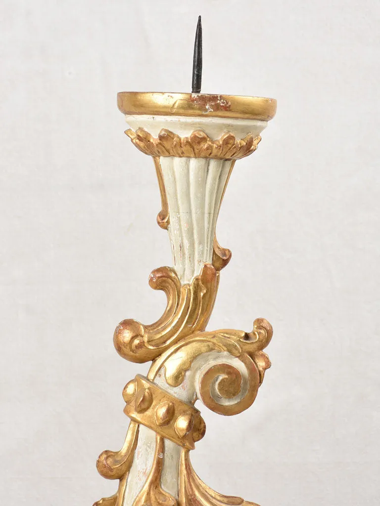 Large Pair of gilded Venetian candlesticks - 19th century 28¾"
