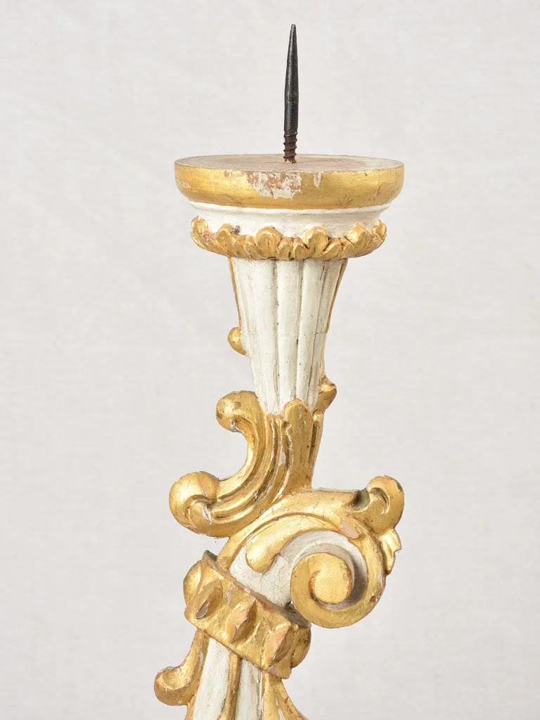 Large Pair of gilded Venetian candlesticks - 19th century 28¾"