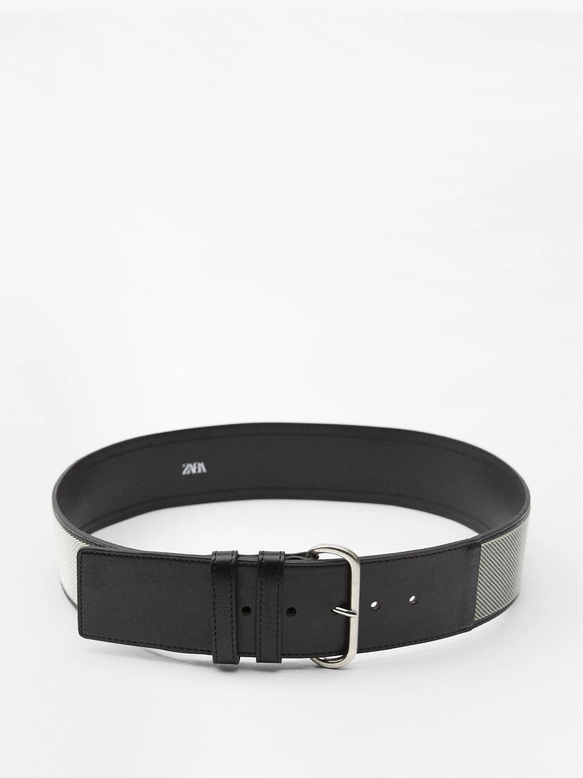 Leather metal mesh belt