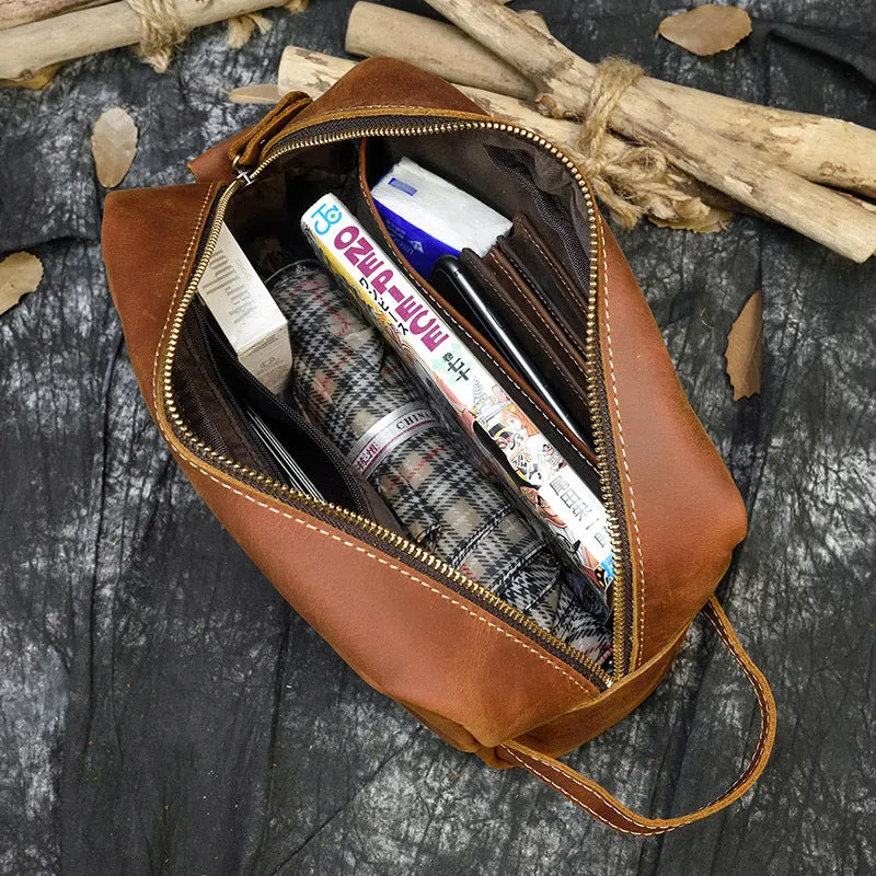 Leather Toiletry Bag Dopp Kit Shaving Case Groomsman Gift Bridesmaid Gift