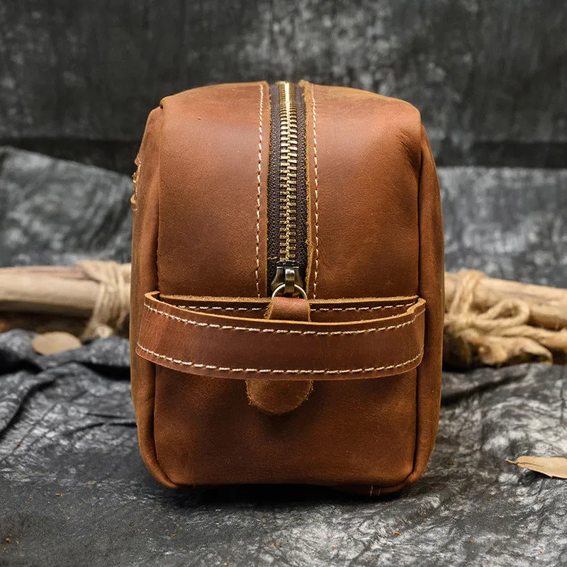 Leather Toiletry Bag Dopp Kit Shaving Case Groomsman Gift Bridesmaid Gift