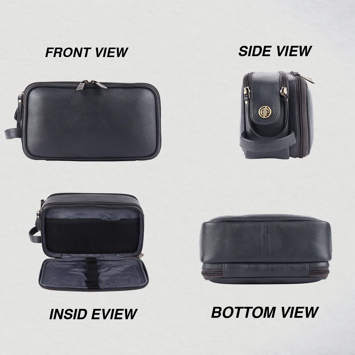 Leather Toiletry Travel Kit For Men and Women - Travel Organizer With Multiple Compartments