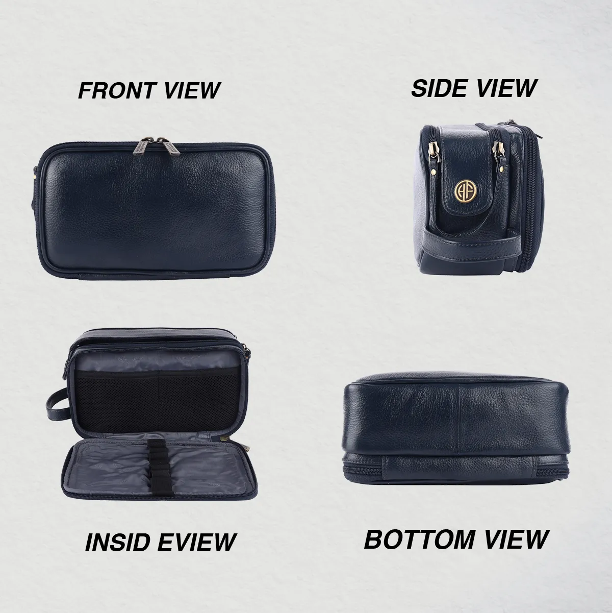Leather Toiletry Travel Kit For Men and Women - Travel Organizer With Multiple Compartments
