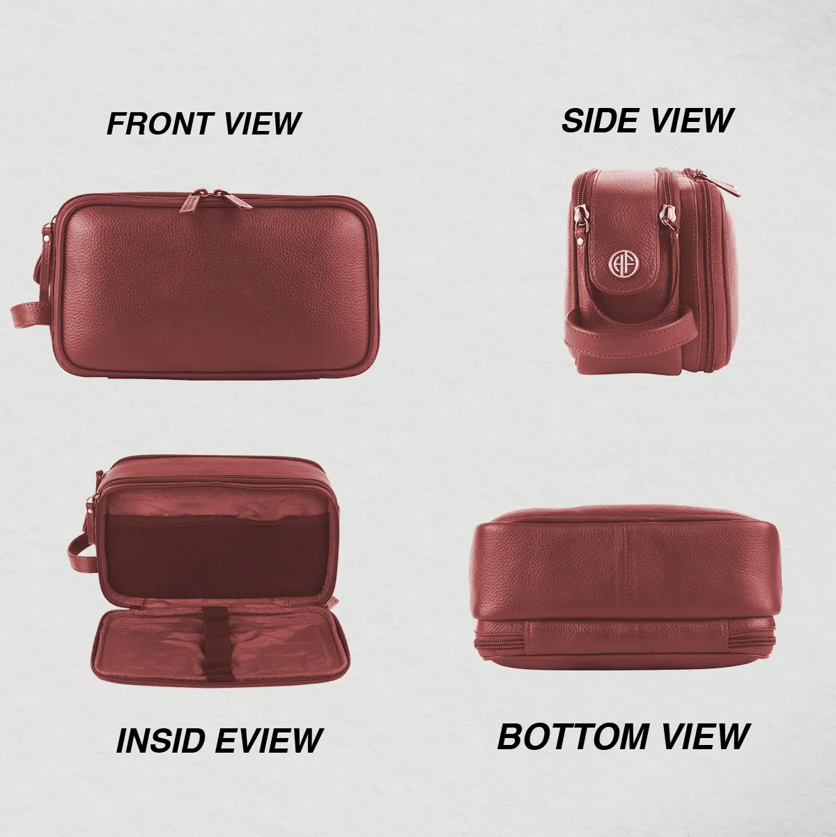 Leather Toiletry Travel Kit For Men and Women - Travel Organizer With Multiple Compartments