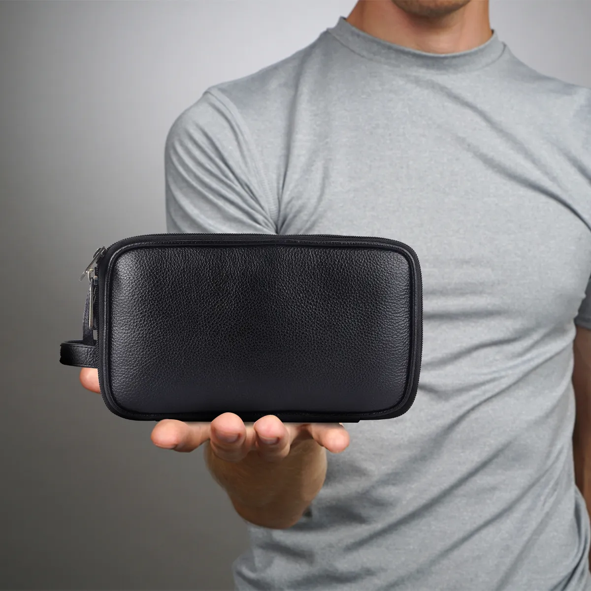 Leather Toiletry Travel Kit For Men and Women - Travel Organizer With Multiple Compartments