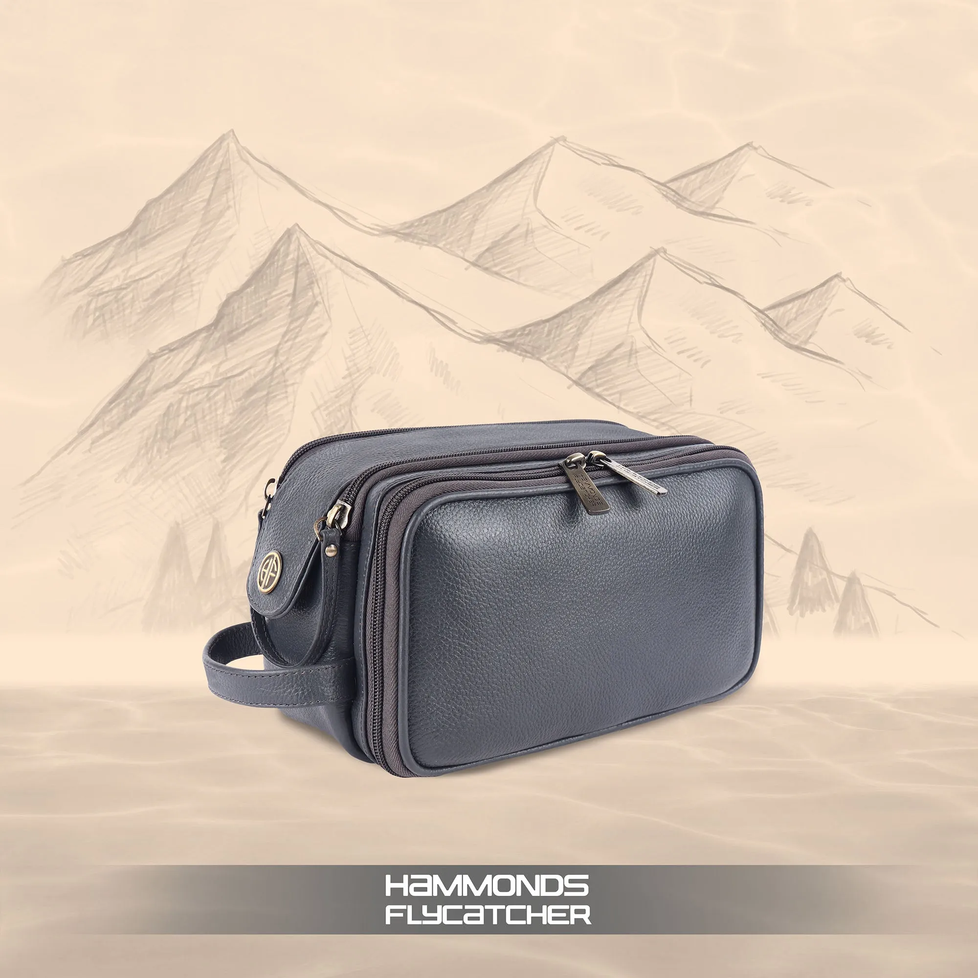 Leather Toiletry Travel Kit For Men and Women - Travel Organizer With Multiple Compartments