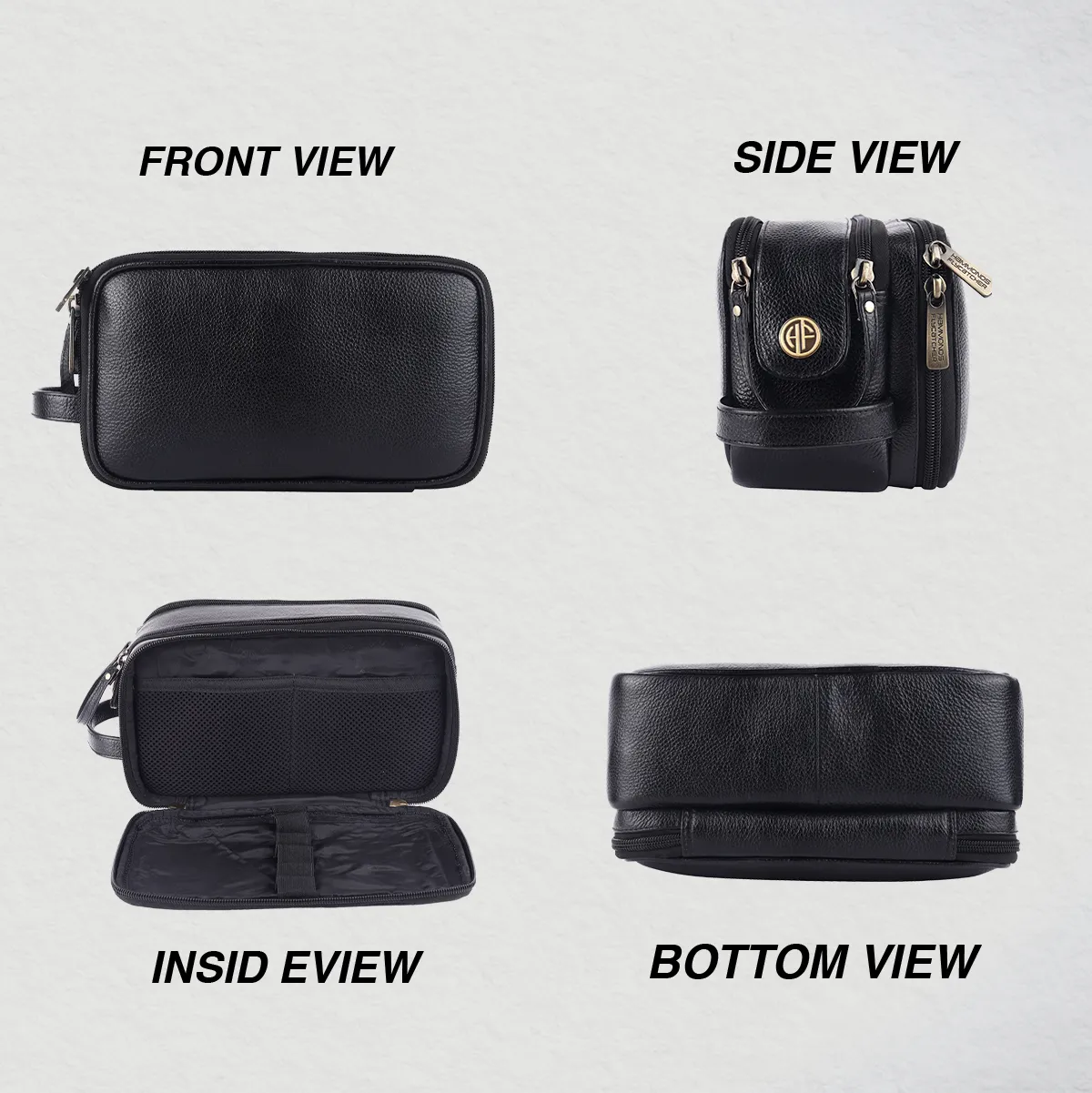 Leather Toiletry Travel Kit For Men and Women - Travel Organizer With Multiple Compartments